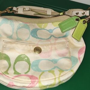 Vintage 2006 Coach Scribble Hobo Canvas Bag